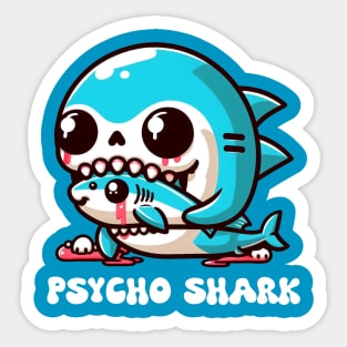 Psycho Shark Sticker